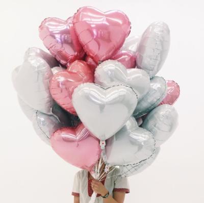 China Party Decoration BLN Heart Printed Party Decoration Mylar Heart Balloons Factory Customized 18 Inch Heart Balloons for sale