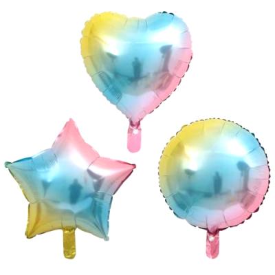 China Party Decoration BLN 18 Inch Star Balloon Rainbow Color Birthday Party Decor Props Around Heart Foil Globos Balloons for sale