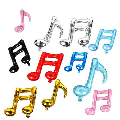 China Party Decorations BLN Party Decorations Music Note Foil Balloon Supplier Black Single Double Note Mylar Balloon Globos for sale