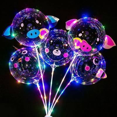 China Bobo Balloon With BLN LED Sticker Balloons 20 Inch Sticker Bobo Balloon Party Supplies Bobo Globos Clear Space Balloon for sale