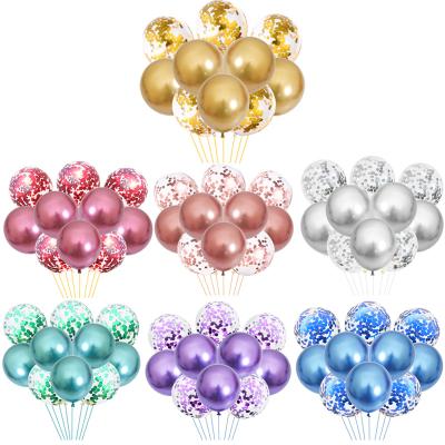 China Party Decoration BLN 12 Inch Latex Balloon Kit With Sparkles Combination Wedding Party Decoration Metallic Balloon Set for sale