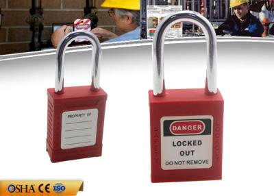 China ZC-G01 Red Short Shackle Safety Lockout Padlock , ABS Body Steel Shackle for sale