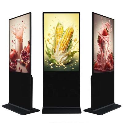 China Buildings 55 Inch VCR Display Touch Screen Indoor Advertising Vertical Floor Standing Digital Signage LCD Advertising Display for sale