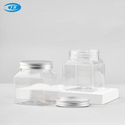 China Cosmetic jar Plastic 68-tooth transparent cans, aluminum lid food cans, 300ml sealed cans, biscuit snack cans, PET bottling for sale