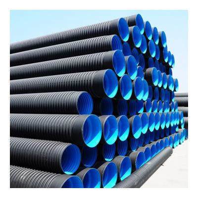 China Durable Double SN8 Corrugated Wall HDPE Plastic Culvert Pipe for sale