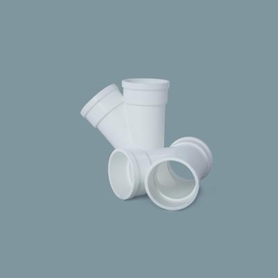 China Corrosion Resistance PVC-U Plant Outlet 45 Equal Inclined Tee For Water Drainage for sale