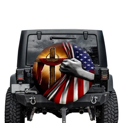 China Waterproof 210D oxford cloth SUV spare tire cover, sun protection and dust-proof cover, support for advertising LOGO for sale