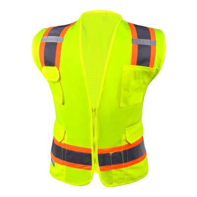 China Bold Warning vest on construction site, road safety night reflective clothing, support customization for sale