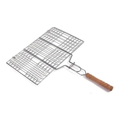 China Dustproof BBQ Wire Mesh Barbecue Rack BBQ Grill Netting Hamburger Fish Grilling Basket BBQ Grill Clip à venda