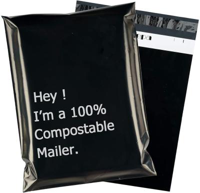 China Eco - Friendly Compostable Clothing Shipping Wraps Custom Black Poly Bags Biodegradable Packaging Mailing Bags Mailer for sale