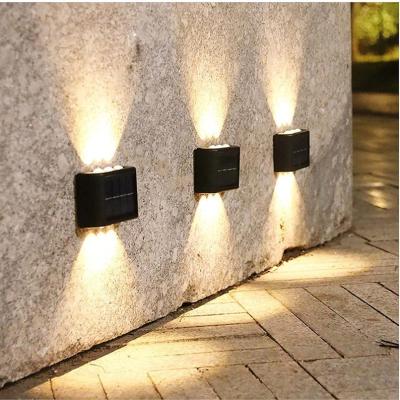 China Garden 6 Led Solar Fence Lights Up Down Wall Lights Outdoor Lamps For Side Wall Grating Corner Led Fixture Waterproof Fence Light for sale