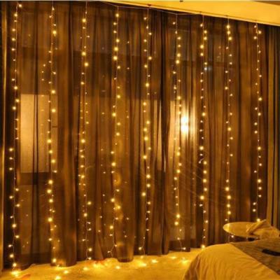 China Hot Selling Outdoor Indoor Outdoor Decorative Curtain Garland Wedding LED Twinkle Stars String Curtain Light for sale