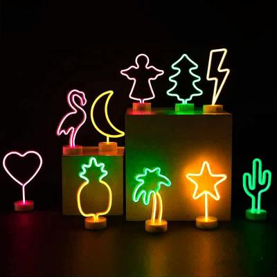 China Solar string lights creative LED flamingo star table lamp small five-pointed light decorative neon night light modeling lamp for sale