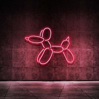 China Fast Shipping Free Design Bedroom Customs Lead The Balloon Dog Neon Sign Light Bedroom Birthday Party Wedding Bar Decor Inflatable Dog Lamp for sale