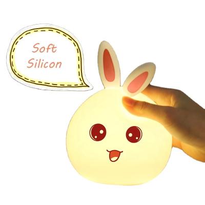 China Solar Powered Rabbit Solar Custom Silicone LED Night Lamp USB Night Lamp Nursery Lights Animal String Night Light for sale