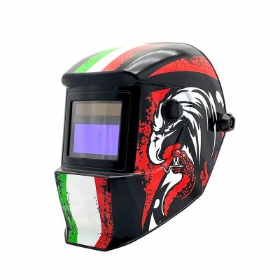 China welding hat Head-wearing double-turn protective work protection mask leather welding helmet fire-resistant 23cm*23cm*32cm for sale