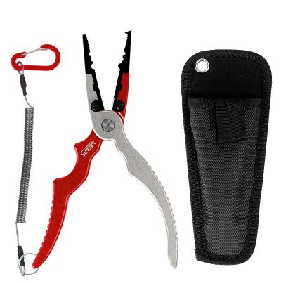 China Waterproof Cheap Aluminum Braid Cutters Seawater Multitool Seawater Multitool Fishing Pliers Red 7 Inch Pliers for sale