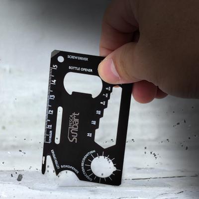 China Multifunctional outdoor camping 18 in 1 bottle opener credit card survival multitool multitool card tool card for sale