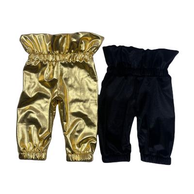 China Kids Winter Wear Ruffle Diaper Waist Joggers Breathable Trendy Cute Solid Kids Pants for sale