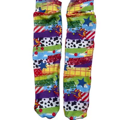 China LZ2021 Viable baby customize socks kids girl ruffle socks milk silk animal tie dye print baby fashion socks for sale