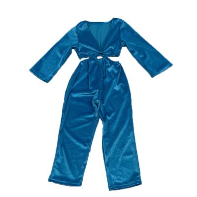 China New Fashion Velvet Babies Long Sleeve V-Neck Overalls Toddler Infant One-Piece Velvet Overalls Overalls for sale