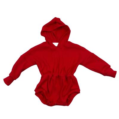 China Lovely Baby LZ2021 Toddler Onesie Sweater Longsleeve Cotton Ribbon Leotard Romper Red Drop Romper Baby Hoody Clothes for sale