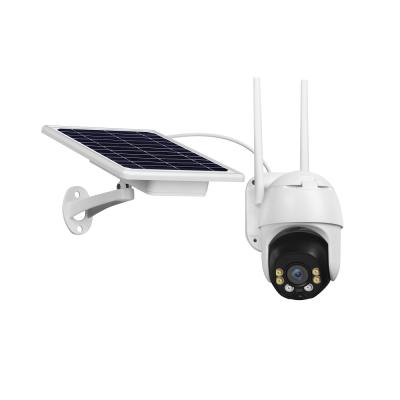 China PAN-TILT SACAM H.265 2MP Dome Outdoor Solar Powered CCTV 4G WIFI PTZ Wireless IP Camera with LED Street Light for sale