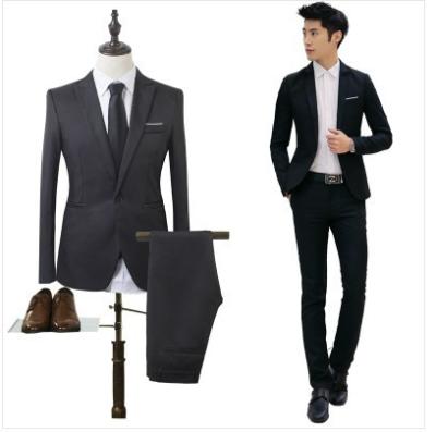 China Anti-wrinkle 2020 new made in china fashion korean men's suit casual youth multi-color small slim suit men's long sleeve office work for sale