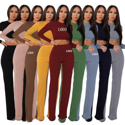 China Fashion Anti-Static 2 Piece Set Women Clothing Cotton High Elasticity Women's Single Waisted Tracksuit Drop Two Piece Clothing Top For Women for sale