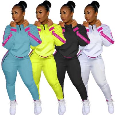 China Ys Autumn Collection New Arrivel Custom Tracksuits Female Breathable Tracksuit Letter Stripe Side Exercise For Women for sale