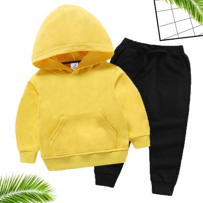 China Custom Casual Logo Boys Girls Hoodies Jogging Sportswear Outfits Fashion Kids Hoodie Sets Simple Pullover Tracksuit Kids for sale