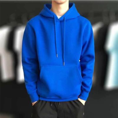 China New Fashion Men's Casual Loose Hooded Solid Color Blouse Fleece Autumn Winter Hooded Street Long Sleeve Tops White Hoodies for sale