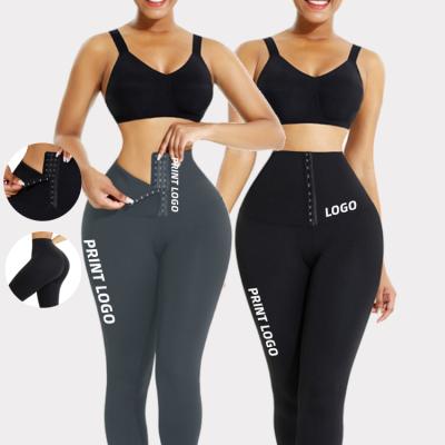 China Custom Leather Tummy Control High Waisted Fitness Jogger Yoga Pants Women Seamless Hot Women Breathable Gaiters for sale