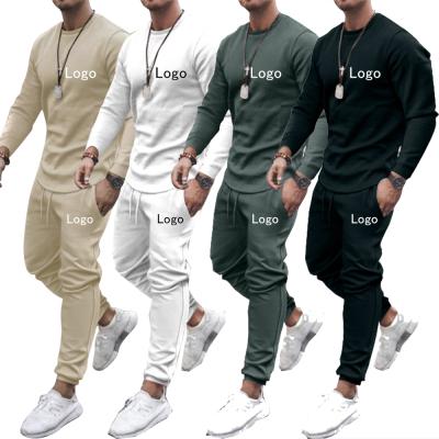 China Breathable Men Sets Drops Sports Suit Teams 2 Piece Long Sleeve T-Shirts Jogger Pants Stylish Casual Sweatsuit Set Custom LOGO Custom for sale