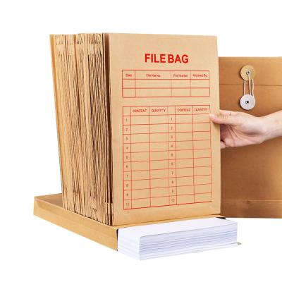 China Place files Customized printing of A4 kraft paper archive bag with logo contract bag document bag color printing for sale