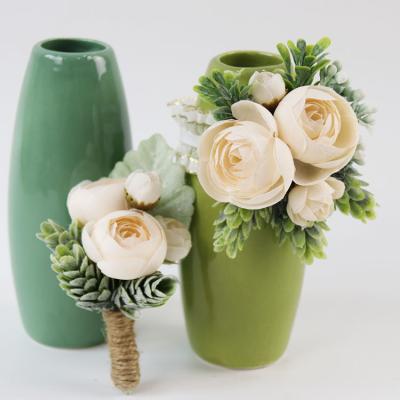 China Home Decoration/Festival/Valentine/Wedding/Bridal Peony 2021 Finishing Set Of Artificial Flower Corsage With Plants Wrist Flowers For Wedding for sale