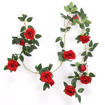 China Home Decoration/Festival/Valentine's Day/Wedding/Decoration European Style Vine Finishing Simulation 1.8m Rose Rattan Australian Artificial Flower Vines Artificial Flowers Zoye for sale