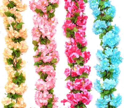 China Home Decoration/Festival/Valentine's Day/Wedding/Hanging Finish Rattan Garland Wreath Vine Leaf Flower Plant Cherry Blossom Fresh Artificial Flower Wedding Decoration Artificial Flower for sale