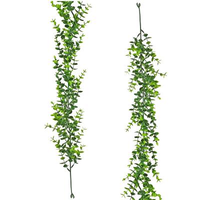 China 2022 New Design 1.8M Plastic Artificial Wisteria Green Eucalyptus Vine Hanging Greenery Plants For Wedding for sale