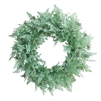 China Home Decoration/Festival/Valentine's Day/Wedding/Babysbreath Finish Artificial Eucalyptus Wreath Artificial Garland Flowers Wreaths Ombre Kwai Wreath For Decoration for sale