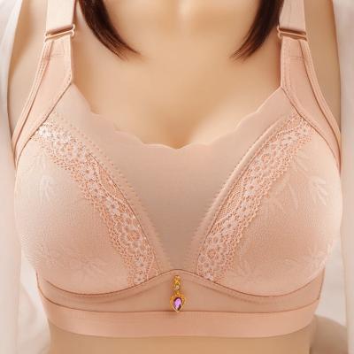 China Breathable women plus size underwear summer section slightly no steel ring gathers large cup bra small breasts and shows breasts bra women full for sale