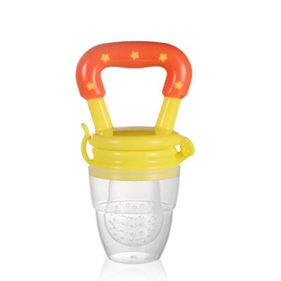 China BPA Free Driver Fruit Feeder Popular Wholesale Pacifier Soft Baby Food Products Sprinkle Ring Bell Bite Silicone Pacifier Baby Fruit for sale