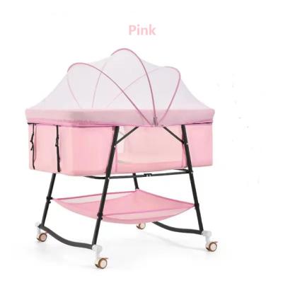 China 2021 New Design Modern Newborn Baby Hutches Crib Cheap Portable Baby Crib Bed Hutch With Wheels Foldable Baby Hutch for sale