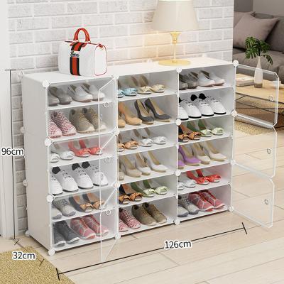 China Hot Selling Large Space Good Quality Shoe Cabinet Modern Rack Household Portable Simple Multilayer Door Storage Shoes Cabinet for sale