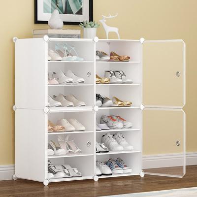 China Best Selling Multi-Layer Plastic Portable Single Shoe Household DIY Large Space Shoe Rack Cabinet Storage for sale