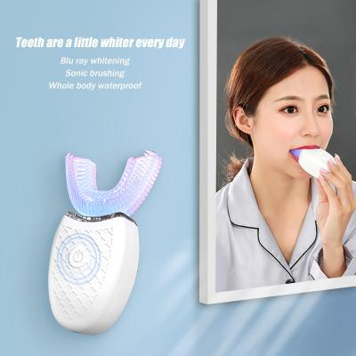 China Best Selling Battery Operated U Shape Adult Toothbrush Sterilizer ABS 3 Modes 360 Degree Electric Toothbrush Wholesale Silicone Toothbrush for sale