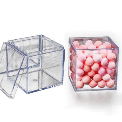 China Recycled Materials Adjust PS Storage Cube Cookie Food Candy Box Clear Plastic Acrylic Wedding Candy Box Christmas Gift Box For Candy for sale