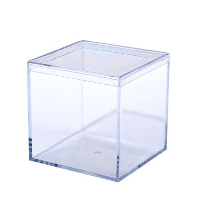 China Recycled Materials Wholesale Good Quality Customized Transparent Box Small Clear Plastic Acrylic Candy Dessert Boxes Plastic Mini Box Transparent for sale