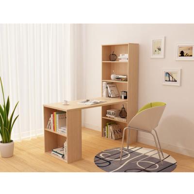 China Wooden home living room computer desk study wood table with shelf design for sale