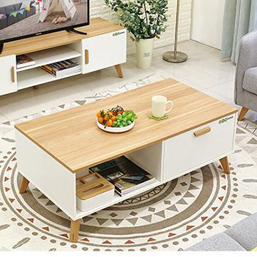 China (Other) adjustable solid wood wooden coffee table legs living room table with one drawer for sale